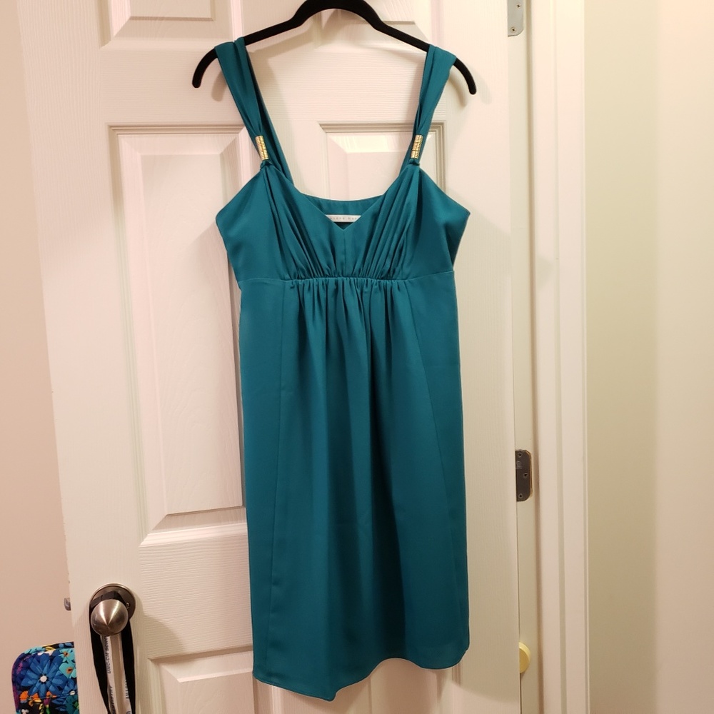 NWOT Crepe Cocktail Dress in Galapagos (Teal), 6